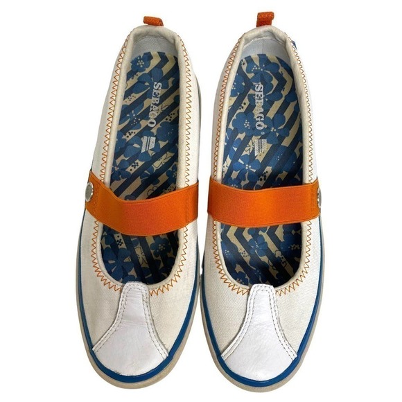 SEBAGO Skipper White Vibram Canvas Flats 7 - Picture 2 of 14